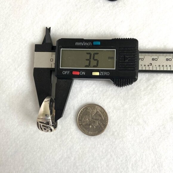 Sterling Silver 925 Celtic Knot Unisex 11MM Wide Band Ring Sz 12 - Picture 15 of 15